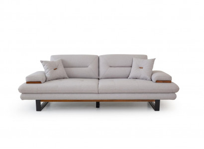 Designer gray sofa, 3-seat, modern style furniture for the living room, 238cm couches.